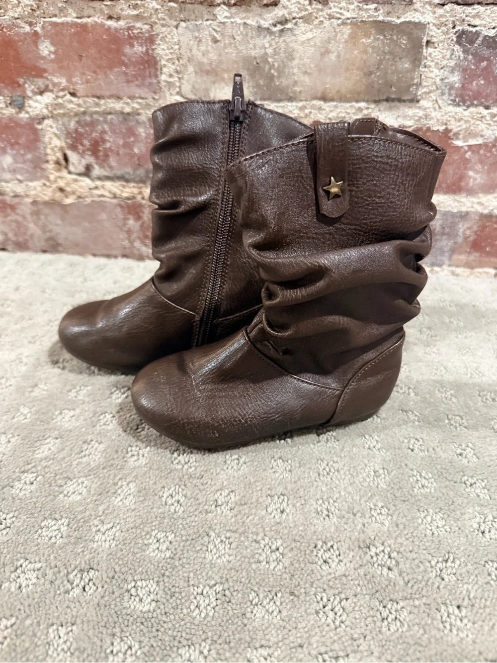 Brown Slouchy Kids Boots